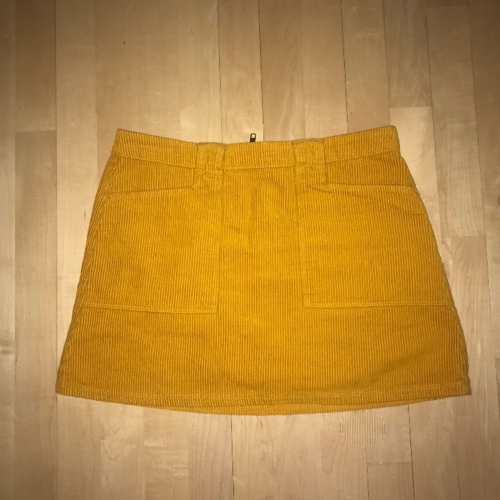 Yellow Corduroy Mini Skirt